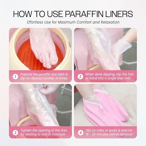 Pana Paraffin Wax Thermal Mitt Liners for Hand or Foot, 100 Count (15 x 10 in)