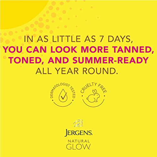Jergens Natural Glow +FIRMING In-shower Self Tanner Body Lotion, Sunless Tanning for Medium to Tan Skin Tone, Anti Cellulite Firming Moisturizer, for Gradual Natural Fake Tan, 7.5 Ounce (Pack of 2)