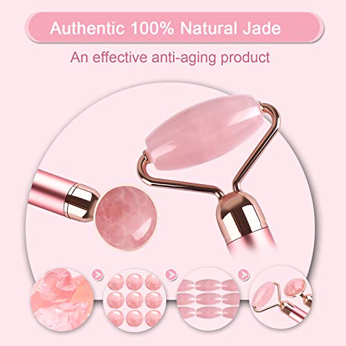 Electric Vibrating Jade Facial Roller - 2 in 1 Face & Eye Massager