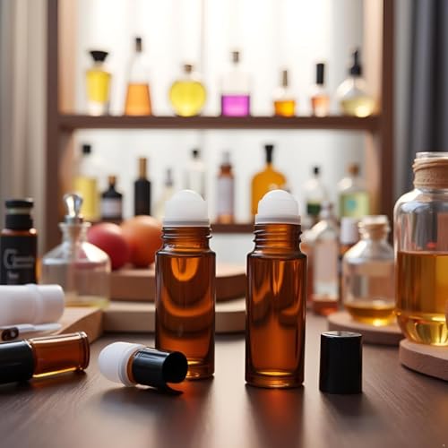 2-Pack Brown Glass 50ml Essential Oil Roller Bottles