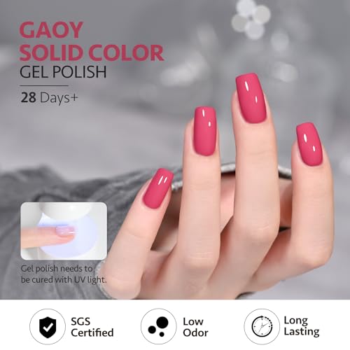 GAOY Berry Pink Gel Nail Polish 16ml Soak Off UV Nail Polish for DIY Manicure