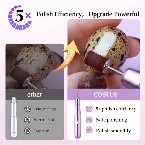 COSLUS C40 Electric Nail Drill Kit Dark Purple - Professional Manicure Pedicure Tool