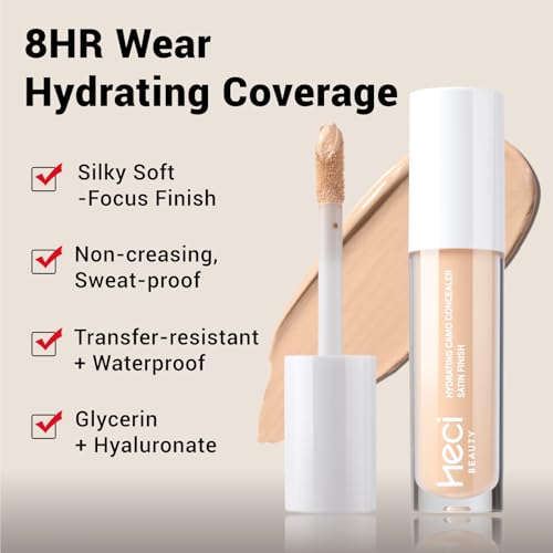 HECI BEAUTY Liquid Concealer - Medium to Full Coverage, 04 Light Sand