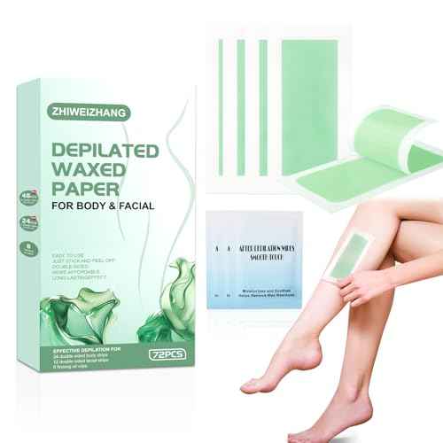 72PCS Wax Strips for Hair Removal for Women & Men: 48 Body &24 Face Waxing Strips + 8 Oil Wipes | At-Home Waxing Kit for Body, Bikini, Brazilian, Chest, Arms, Legs & Back | Hypoallergenic with Aloe