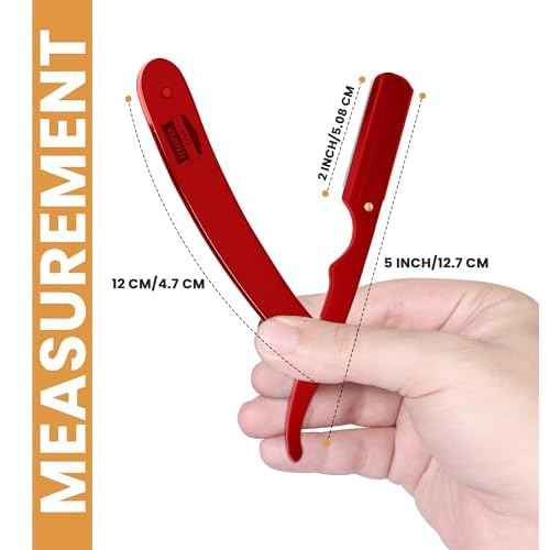 Utopia Care Professional Straight Razor for Men, Barber Straight Edge Razor Safety with 100 Pack Blades, Red