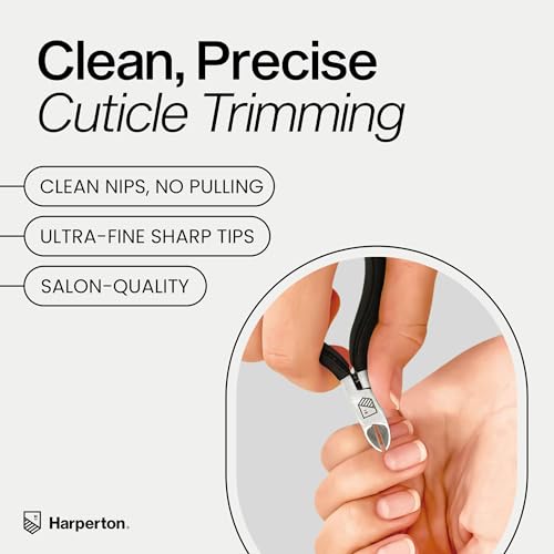 Harperton Stainless Steel Cuticle Nipper - Non-Slip Precision Trimmer