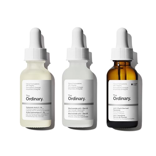 The Ordinary Skin Care Set for Dry Skin - Hyaluronic Acid, Niacinamide & Squalane, 3-Piece Collection