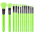 MODA Neon Green 12pc Makeup Brush Set | Face & Eye