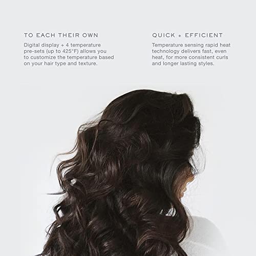 Kristin Ess Hair 1 1/4 Inch Rotating Curling Iron Pivot Wand for Beach Waves - Dual Voltage + Auto Shut Off - Long Barrel Salon Professional Hot Tool Curling Iron - Rotate + Spin to 90 Degrees