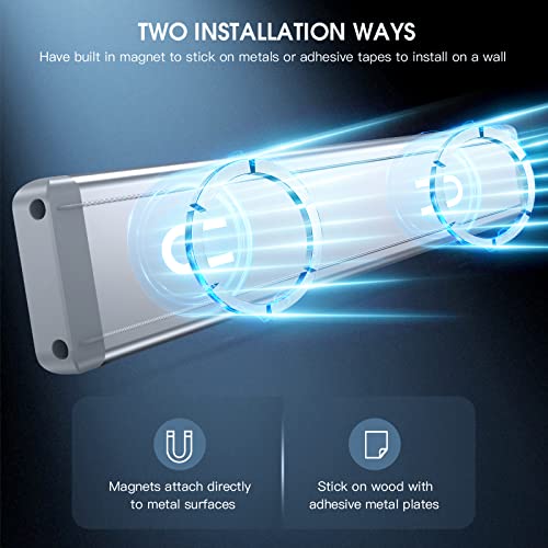 MCGOR 10in Under Cabinet Light 2-Pack White - 5-Level Dimmable, USB-C Rechargeable Motion Sensor