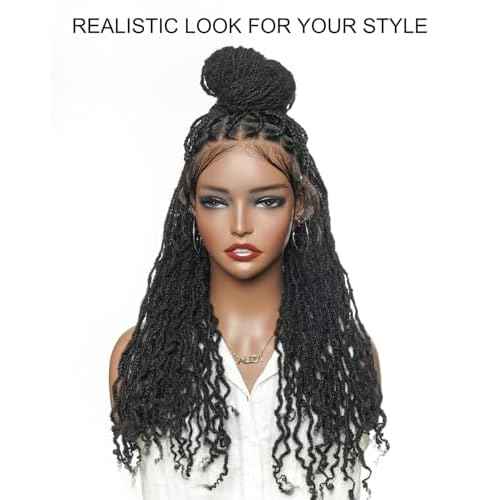100% Human Hair Deep Wave Dreadlocks Extensions for Women/Men/Kids DIY on Clearance - 18inch Small Size 0.4cm Thin Locs - Natural Black - 30 Strands/Bundle