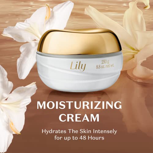 O BOTICARIO Lily Luxury Moisturizing Bundle: Satin Hydrating Body Cream (8.8 oz) & Scented Body Oil (5 oz)