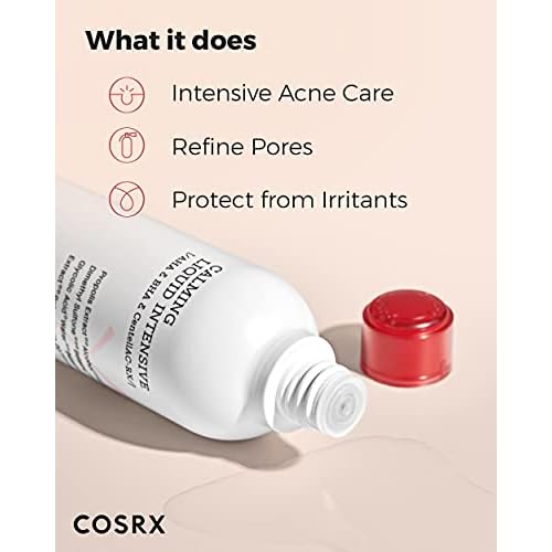 COSRX AC Collection Acne Calming Liquid Intensive, 4.22 fl.oz / 125ml | AHA, BHA Toner for Acne Prone Skin, Animal Testing Free, Parabens Free, Korean Skin Care
