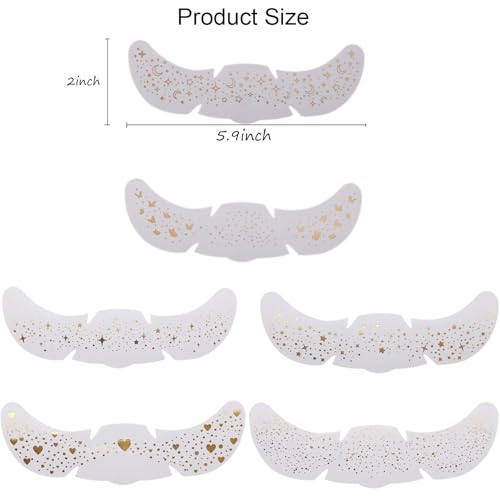 Glitter Freckles Face Tattoo-Waterproof Gold Face Fake Makeup Patches for Women Kids-Stars Moon Butterfly Spots-Temporary Sparkle Beauty, Concert,Carnival Party Cosmetic Glitter Accessories 6Pcs