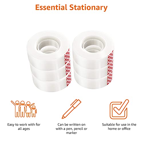 Amazon Basics Matte Finish Transparent Tape - 6 Pack, 3/4" x 1000" for Office & Crafts