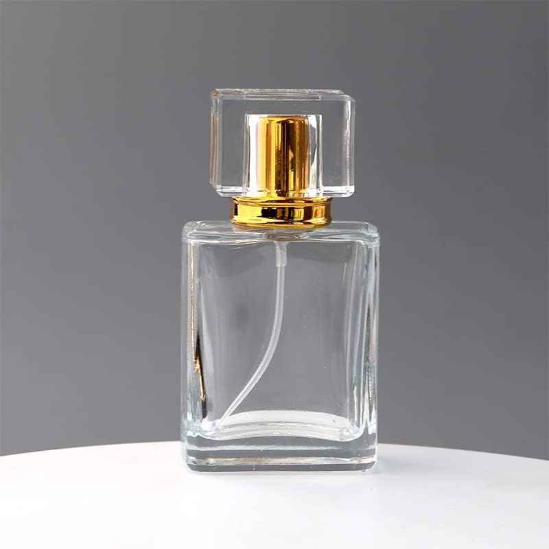 Enslz 50ml 1.7 OZ Refillable Glass Perfume Bottles Empty Travel Perfume Atomizer Perfume Spray Bottle with Funnels (Gold)