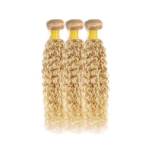DiexrLamx Gold Blonde Honey Blonde Kinky Curly Hair Bundles 20-24 Inch 150g - 3 Pack GP27613-Gold-Blonde