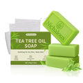 Tea Tree Oil Soap Bar - 3PCS Natural Cleansing Soap with Coconut Oil