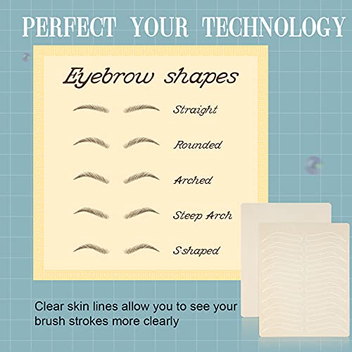 Leelosp 24 Pieces Microblading Practice Skin Double Sided Microblading Supplies Eyebrows Tattoo Fake Practice Skin Silicone No Ink Makeup Silicone Fake Brow Sheet