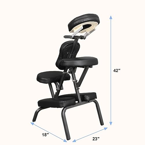 HomGarden Portable Foldable Massage Chair with Adjustable Face Cradle Black