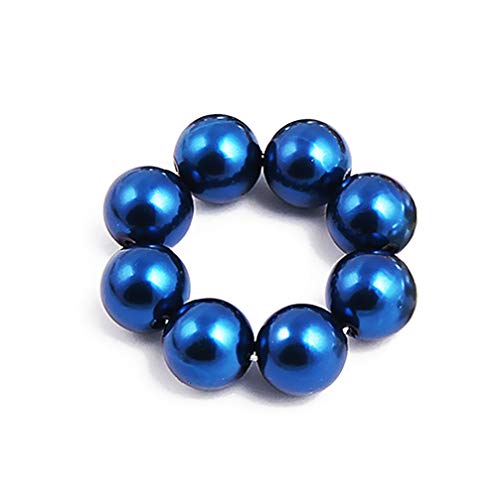 AKOAK Sweet and Elegant Simulation Big Pearl Hair Rope Handmade Beaded Elastic Hair Tie Hair Accessories, Ponytail, Girls and Ladies Hair Accessories, Pack of 1 (Blue)