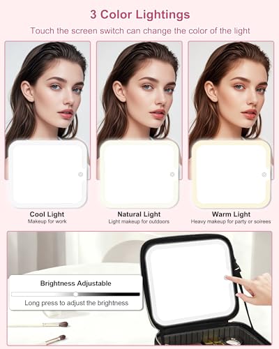 Relavel LED Makeup Bag with Personalized Initial Mirror