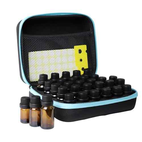 Essential Oil Storage Holder Organizer Carrying Case, 30 Bottles, Essential Oils Box for 5ml- 15ml Bottle Travel Storage Organizer Bag with Labels & Bottle Opener for doTERRA & Young Living