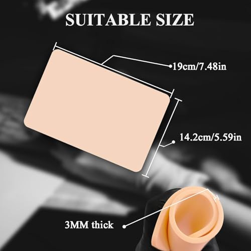 3MM Tattoo Fake Skin Transfer Paper Kit - Anghie 23pcs Tattoo Practice Skin Transfer Paper, 8pcs Tattoo Fake Skins 3MM Thick with 15pcs Tattoo Transfer Paper for Beginner&Artists Tattoo Supplies