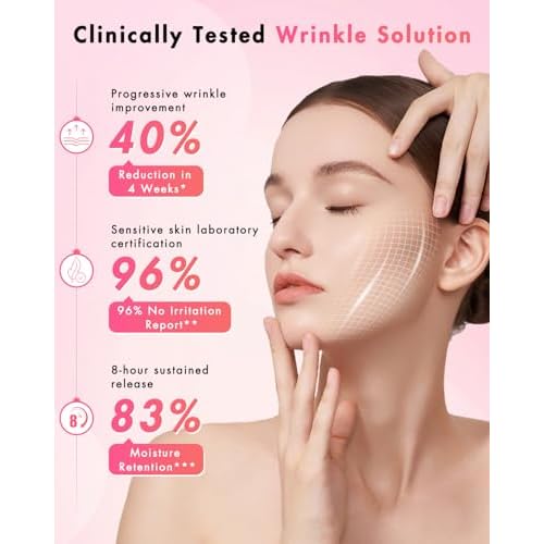Forehead Wrinkle Patches & Smile Line Patches, Overnight Facial Wrinkle Treatment with Hyaluronic Acid, Aloe, Collagen & Vitamin E to Lift Smile Lines for Women 36pcs with Face Retinol Cream