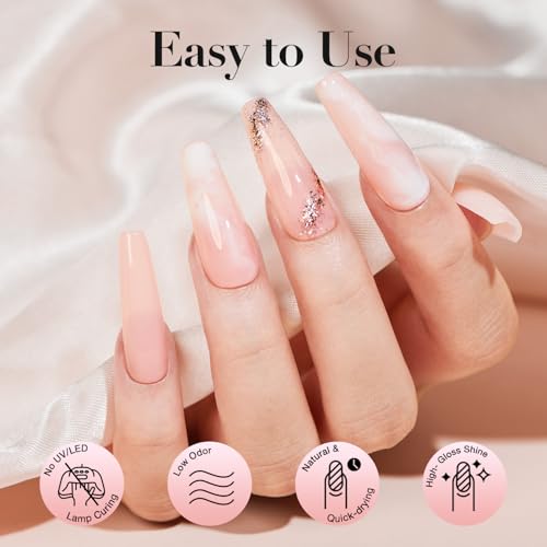 AZUREBEAUTY Sheer Nude Pink Nail Dip Powder - 60g Fast-Drying Salmon Rose