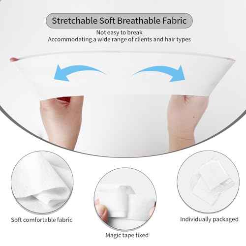 Meifuly 100PCS Disposable Headband for Women, Soft & Stretchy Non-woven Fabric Spa Hairband for Makeup, Washing Face, Esthetician Salon Supplies, Travel