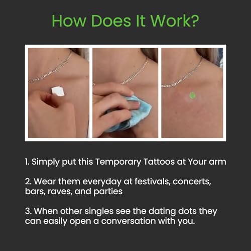 New Fun Game to Meet Singles with Temporary Tattoos | Effective Ice Breaker for Dating | Waterproof, Glow in the Dark | Unique Party Game for Singles