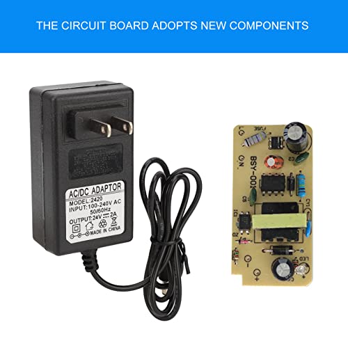 Nail Power Adapter, 24V 2A Nail Power Adapter Charger 48W Power Supply Adapter LED Nail Lamp Nail Dryer Replacment Power Supply Adapter, LED light Nail Power Adapter, Compact Size