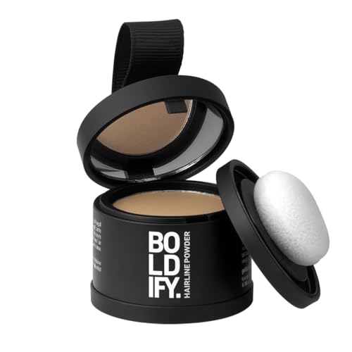 Boldify Hairline Powder Dark Blonde 0.16oz Root Touch Up Compact - Instant Hair Concealer for Thinning Hair, Stays All Day
