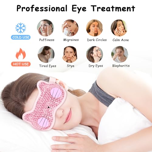 Cooling Eye Mask Gel - Reusable Hot Cold Therapy, 2 Pack