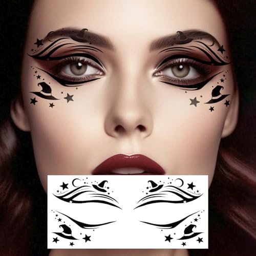 24pcs Halloween Temporary Tattoo Stickers with Lash Designs