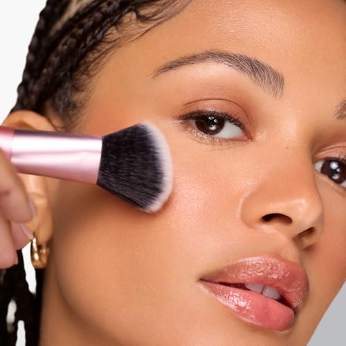 Real Techniques Multi-Task Face & Makeup Brush - Dual-Ended Foundation, Blush, Contour, Powder Applicator