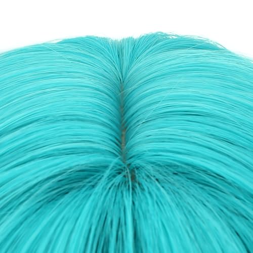 PATTNIUM Kids Teal Blue Short Wig with Bangs for Girls, Cosplay Costume Hair