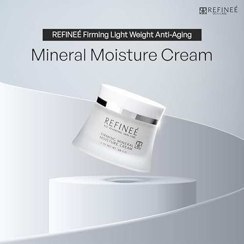 REFINE? Face Moisturizer Mineral Cream with Peptides and Rosehip (2oz), Firming Light Weight Anti-Aging Anti-Oxidant Vitamin-Filled Face Moisturizer for All Skin Types, Hydrates & Firms Skin