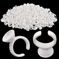 [300PCS] Lash Extension Glue Ring, 2 Slots Lash Glue Holder Sticker, Lashes Rings Holder, Nail Art Ring Cup, Eyelash Extensions Supplies