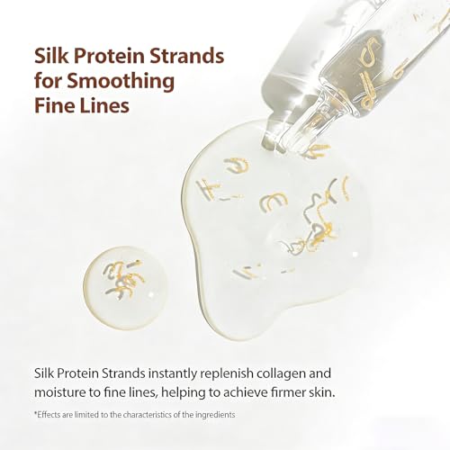 Silk Peptide Lifting Ampoule Set - Collagen Anti Aging Serum with Applicator - Hydrating Essence for Fine Lines & Wrinkles - Topical Use Only (1 Pack35ml)