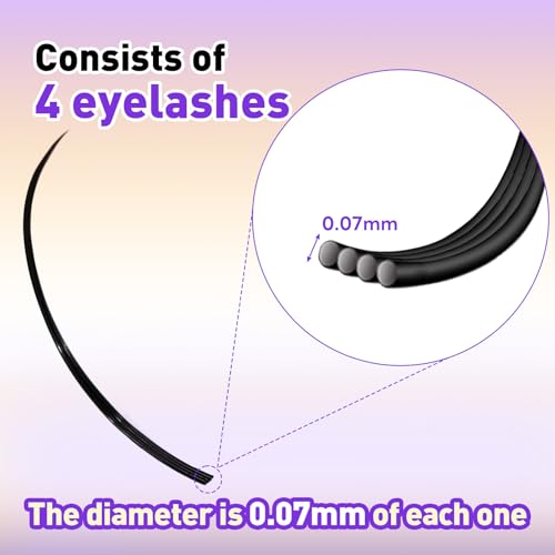 Arison Lashes Spiky Eyelash Extension Premade Wispy Lashes Volume Fairy 1 Root Lash Extension(Spiky-D-8-15)