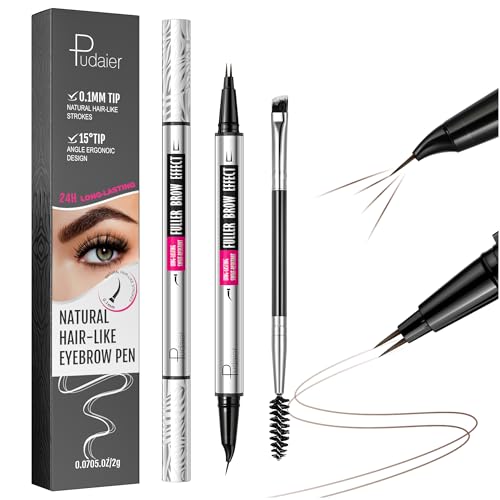 Pudaier 2-in-1 Microblading Eyebrow Pen & Brush - Waterproof 24HR