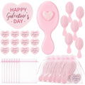 Yungyan 12 Set Galentine's Day Party Favors for Women Pink Heart-Shaped Mirror and Small Hair Brush with Organza Bag Party Supplies Cute Inspirational Gift Sets for Bestie Birthday Bridal Shower