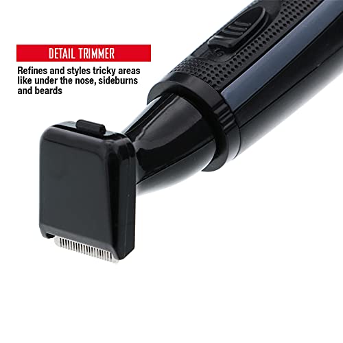 Barbasol Battery Powered Electric Ear and Nose Trimmer With Stainless Steel Blades, Foil Attachment, Detail Trimmer and Stand