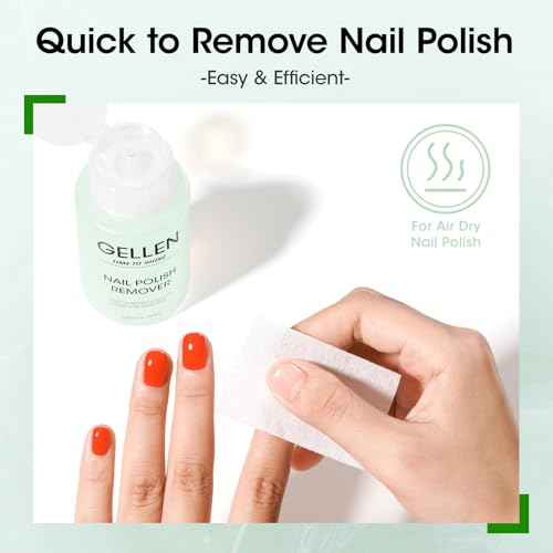 Gellen Nail Polish Remover, Non Acetone Nail Polish Removal for Regular Nail Polishes, Jasmine Scent Healthy Nail Polish Remover with Easy Push-down Pump, 6.09 Fl Oz