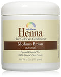 Organic Henna Hair Dye Med Brown - 4 oz (Pack of 2)
