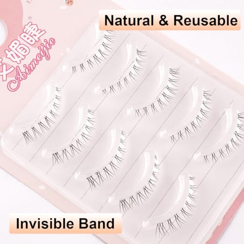 LASGOOS Lower Lash False Eyelashes 5 Pairs Clear Band