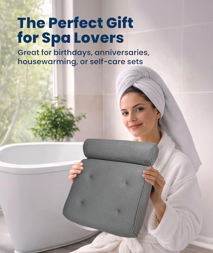 Luxury Bath Pillow with 4D Mesh & Suction Cups – Full Body Support