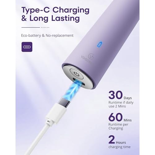 VG VOGCREST Nose Hair Trimmer for Women: Rechargeable 2 in 1 Ear Eyebrow Trimmer (Purple)